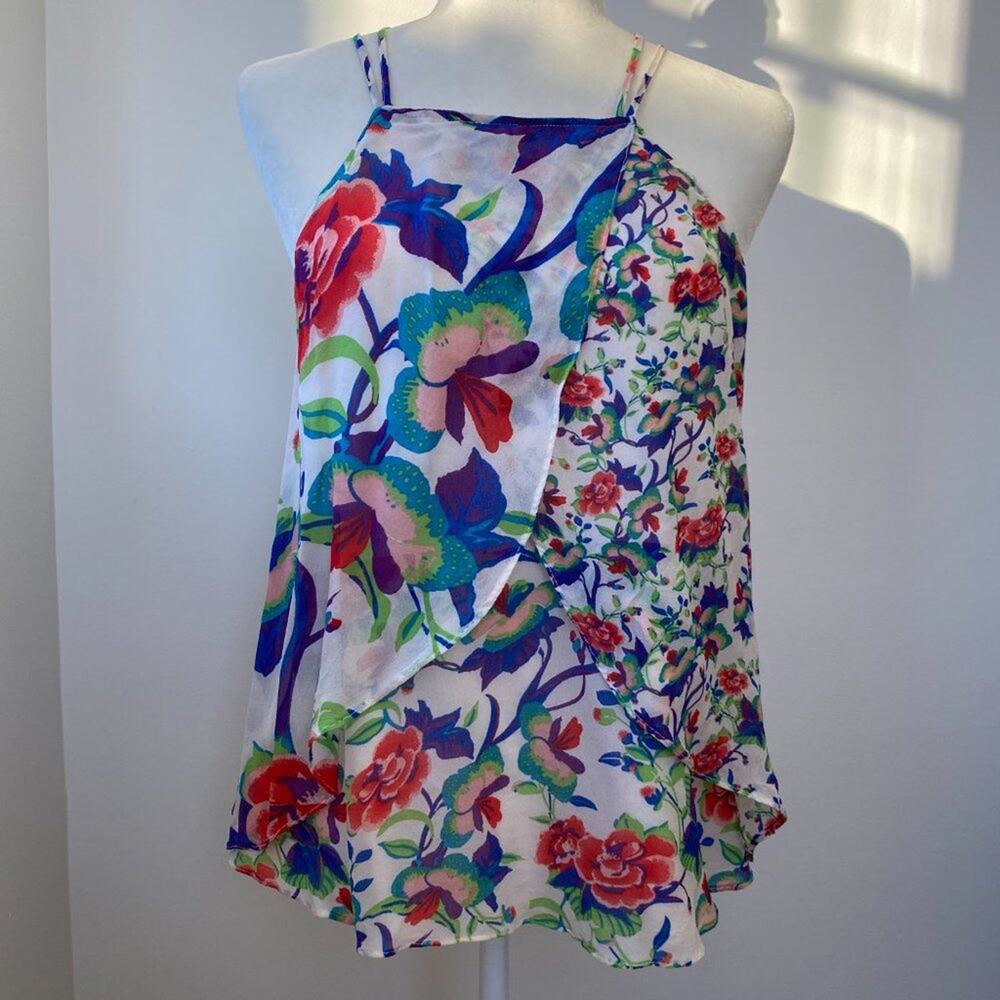 Anthropologie Maeve Floral Wrap Cami Top Small Strappy Boho